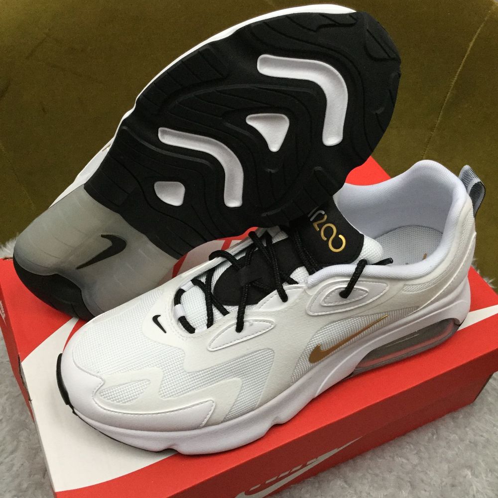 Nike AIR MAX 200 White Golden Logo 10.5